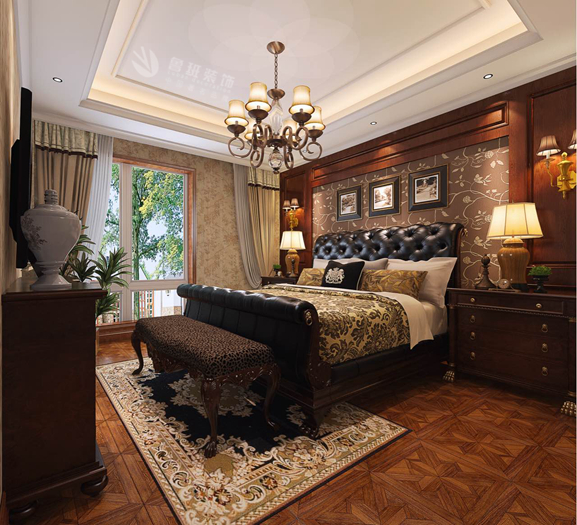 提香溪谷,美式风格,卧室