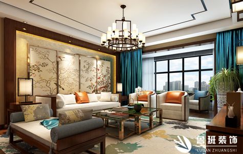 龙湖香醍社区四居室175平米中式风格效果图-鲁班装饰高延庆主笔设计