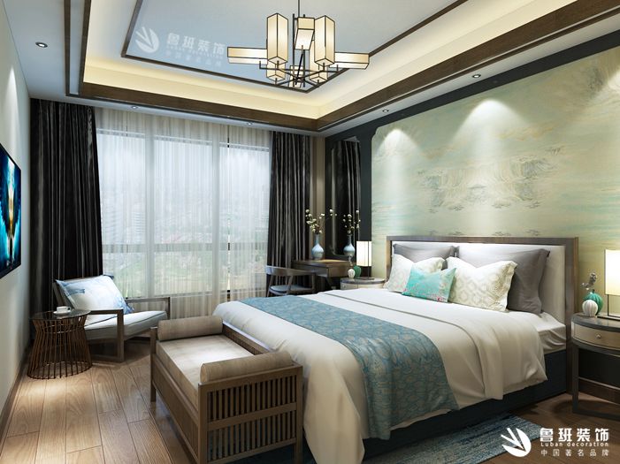中铁琉璃水岸,中式风格,卧室