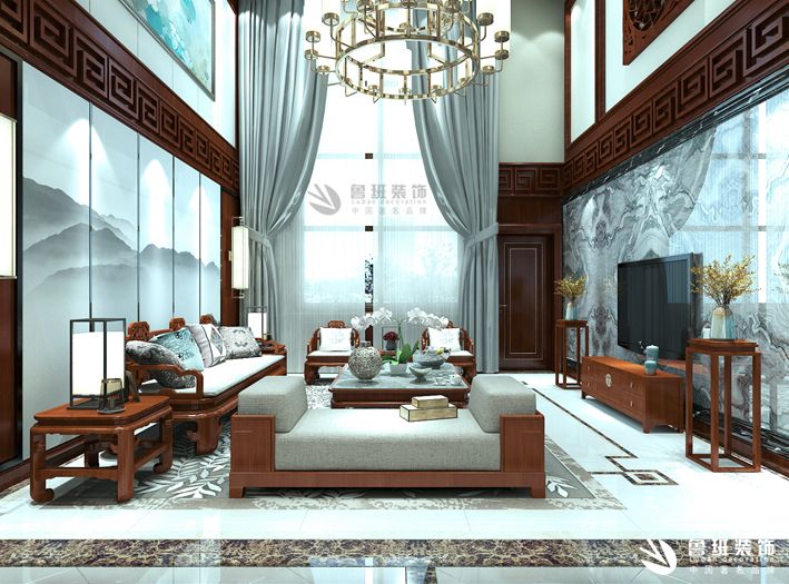 中铁琉璃水岸,中式风格,客厅