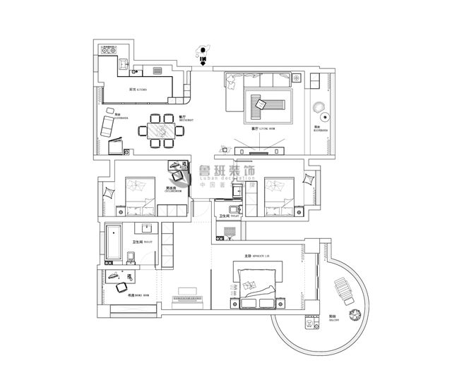 中海悦墅,混搭风格,户型图