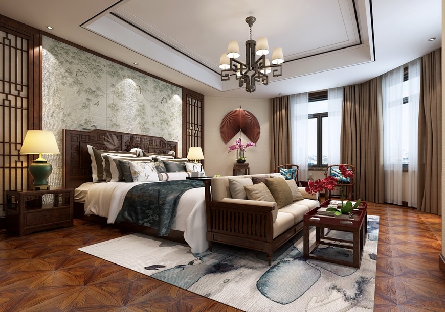 海珀香庭,新中式风格,卧室