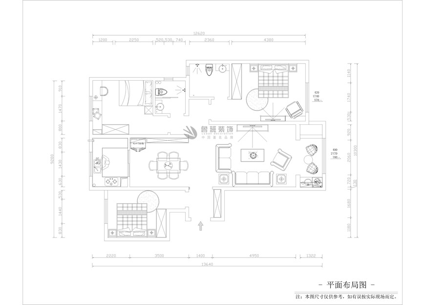 鲁班装饰,欧式风格,户型图