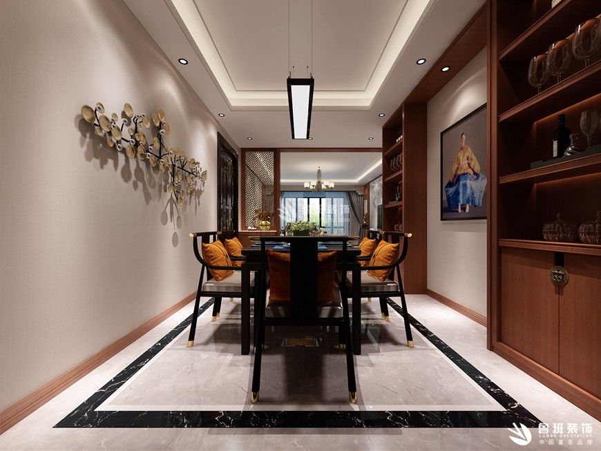 枫林九溪,新中式风格,餐厅设计