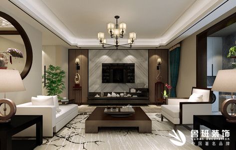 西安丹轩梓园170㎡四居室新中式风格装修效果图-高飞虎设计作品