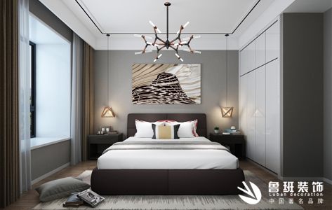 东方传奇三居室130平米现代风格效果图-鲁班装饰设计师蔡志强主笔