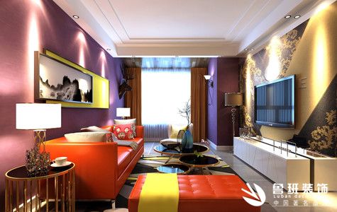 保利拉菲公馆两居室90平米现代风格效果图-鲁班装饰设计师主笔