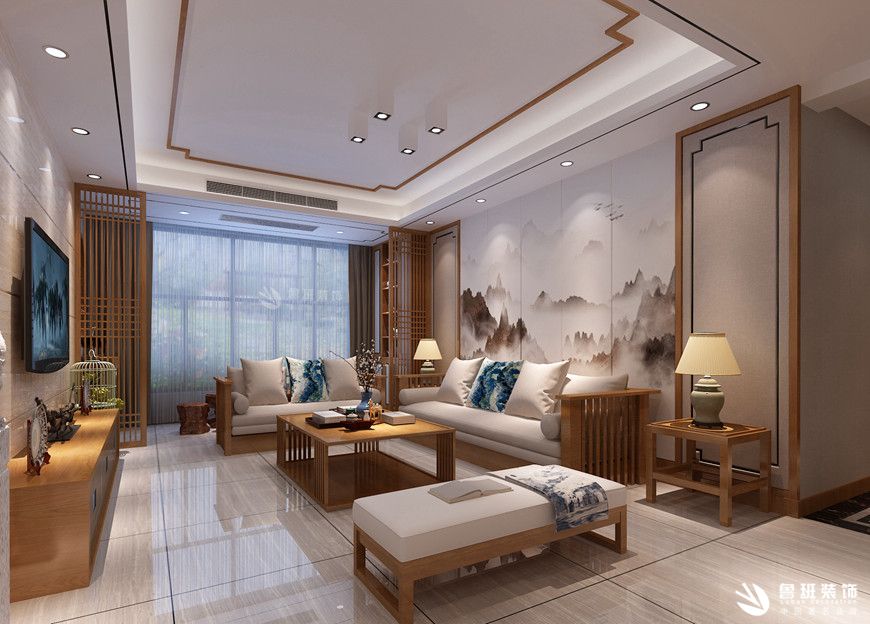 雅居乐勃朗峰,新中式风格,客厅