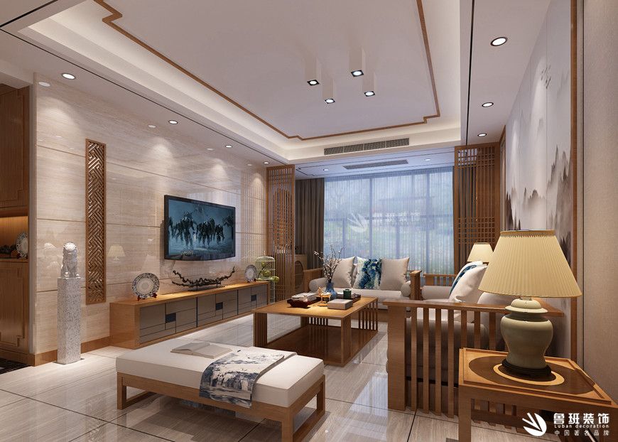 雅居乐勃朗峰,新中式风格,客厅