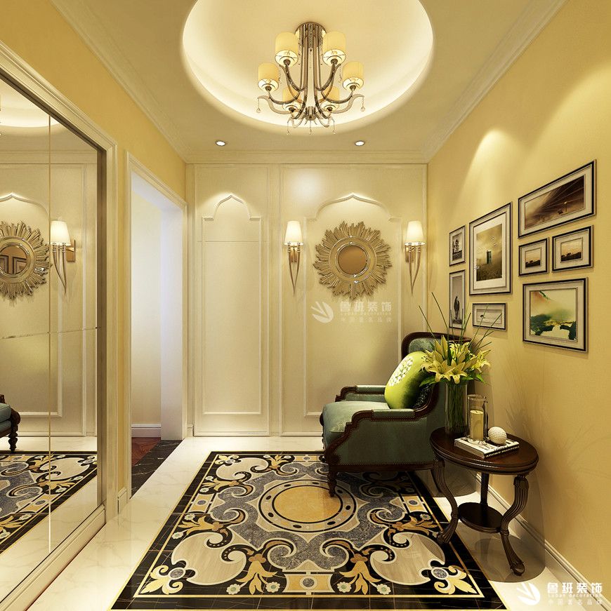 绿地海珀香庭,新中式风格,卧室门厅