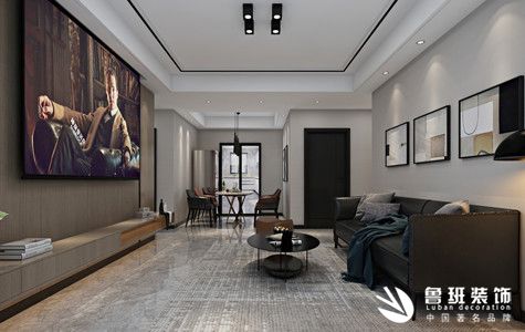 金泰新里程三居室104平米现代简约效果图-鲁班装饰设计师张沛沛主笔