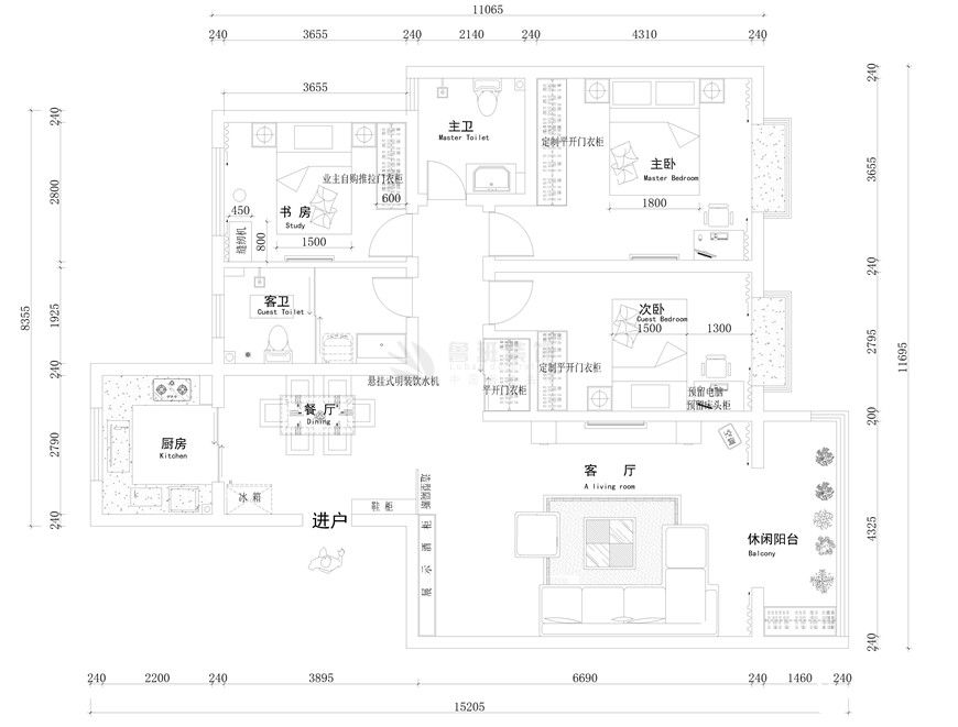 荣民宫园学府,现代风格,户型图