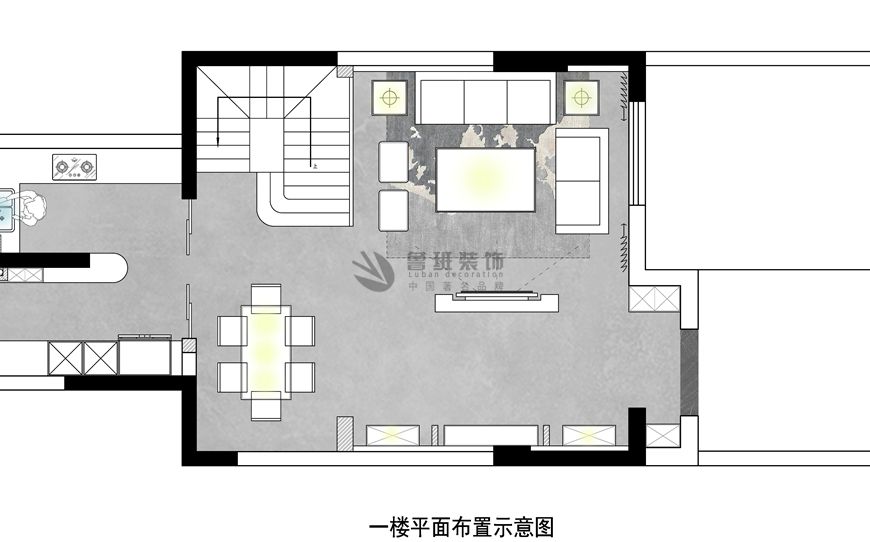 绿地城,新中式风格效果图,户型图