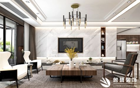 龙湖原著四居室160平米现代轻奢风格效果图-鲁班装饰设计师杜东平主笔