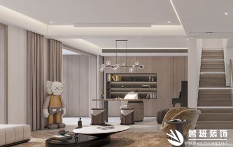 金泰新理城五居室140平米现代风格效果图-鲁班装饰设计师王毅主笔