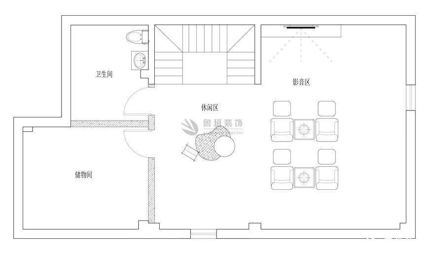 蔷薇溪谷,新中式风格效果图,三层平面布局图