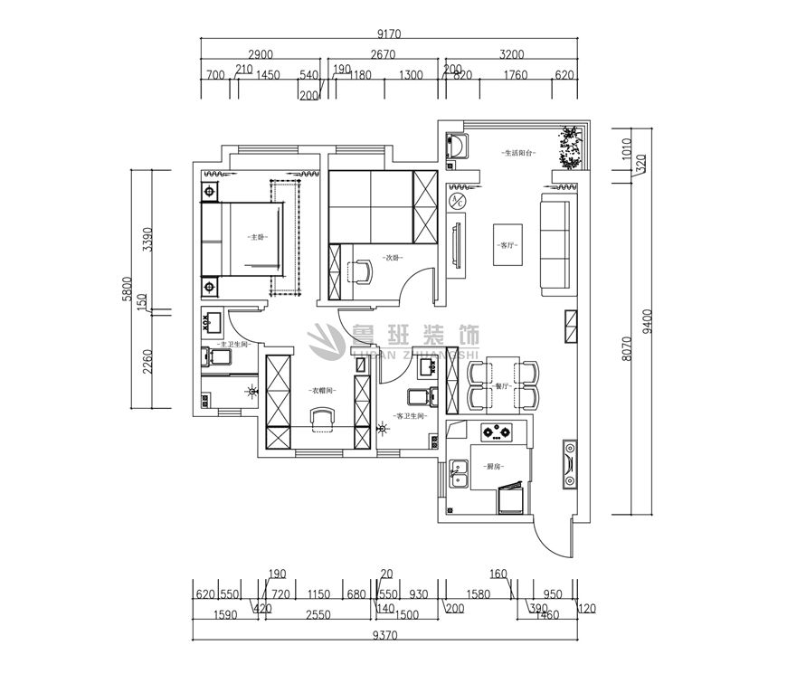 合能公馆,简美风格,户型图