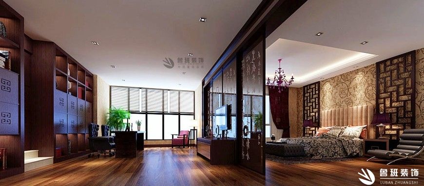 金地湖城大境,混搭风格效果图,卧室设计