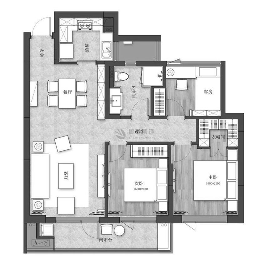 蓝光公园华府,混搭风格,户型图