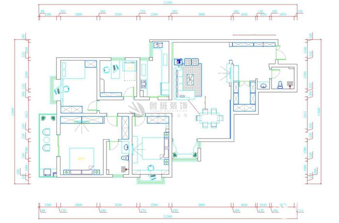 西安中建昆明澜庭156㎡三居室简欧田园风格修效果图-闫佩设计作品 西安中建昆明澜庭156㎡三居室简欧田园风格修效果图-闫佩设计作品