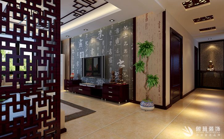 西安万达one168㎡四居室新中式风格修效果图-闫佩设计作品2