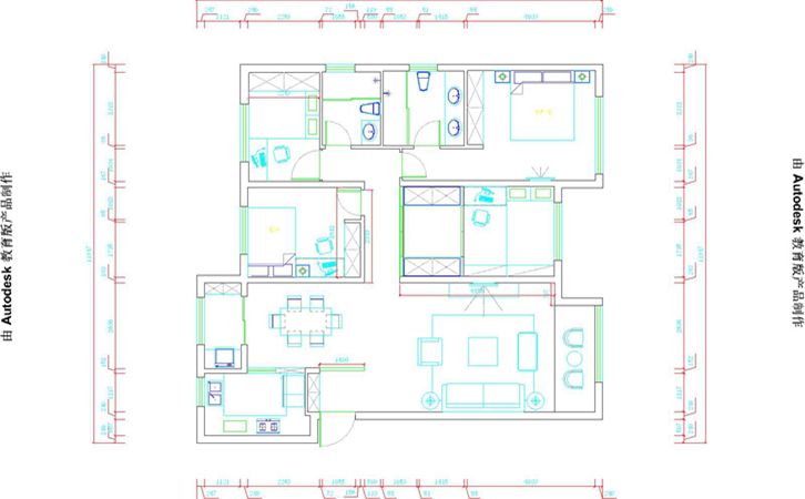 西安金地西沣公元130㎡三居室简约风格修效果图-闫佩设计作品1