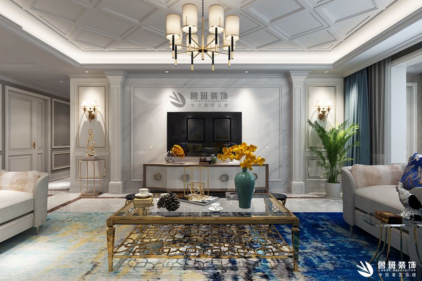 海珀香庭240㎡四居室现代轻奢风格装修效果图-林安华设计作品